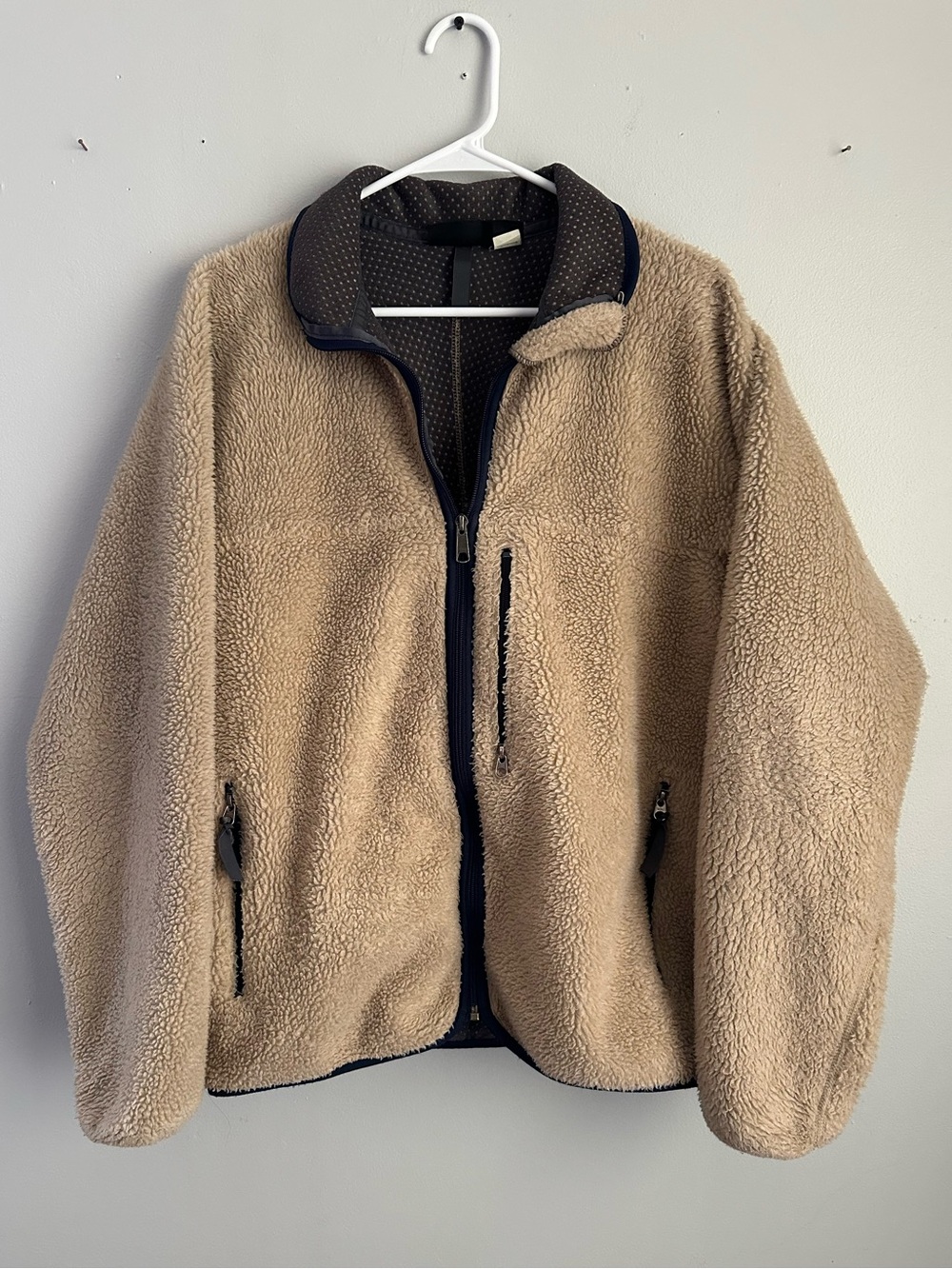 Vintage large Patagonia Retro X Deep Pile Fleece Jacket zip up Oatmeal 90s men’s